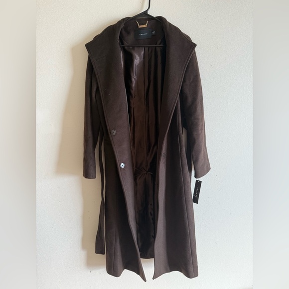 NWT Chocolate Brown Women's Wool Coat - Picture 4 of 4